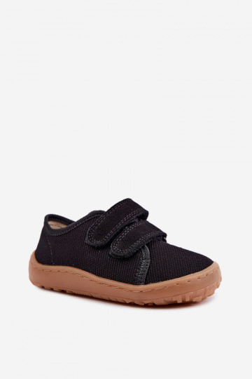 Ciabatte per bambini nere Barefoot Froddo Canvas G1700440-19