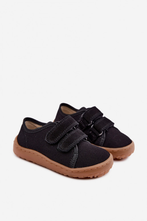 Ciabatte per bambini nere Barefoot Froddo Canvas G1700440-19
