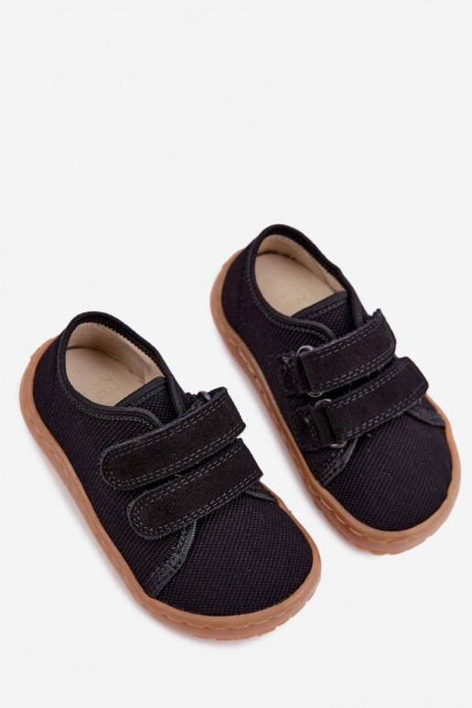 Ciabatte per bambini nere Barefoot Froddo Canvas G1700440-19