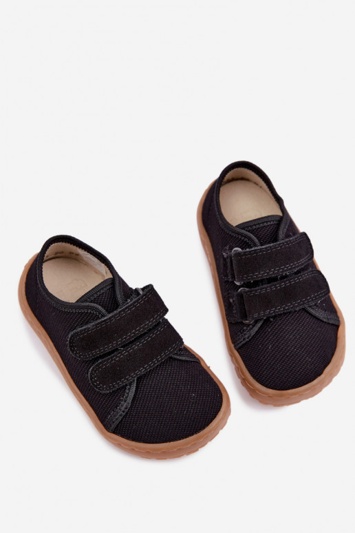 Ciabatte per bambini nere Barefoot Froddo Canvas G1700440-19