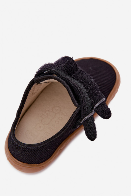 Ciabatte per bambini nere Barefoot Froddo Canvas G1700440-19