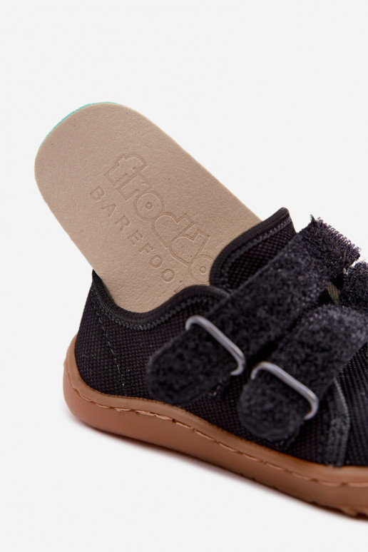 Ciabatte per bambini nere Barefoot Froddo Canvas G1700440-19