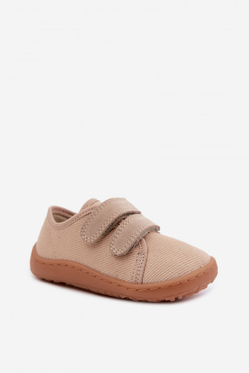 Ciabatte per bambini color sabbia Barefoot Froddo Canvas G1700440-22