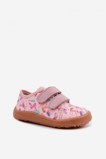 Ciabatte per bambini rosa Barefoot Unicorni Froddo Canvas G1700440-26