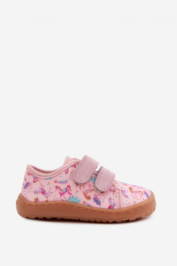 Ciabatte per bambini rosa Barefoot Unicorni Froddo Canvas G1700440-26 2