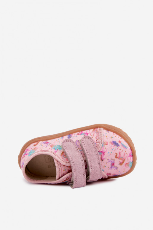 Ciabatte per bambini rosa Barefoot Unicorni Froddo Canvas G1700440-26