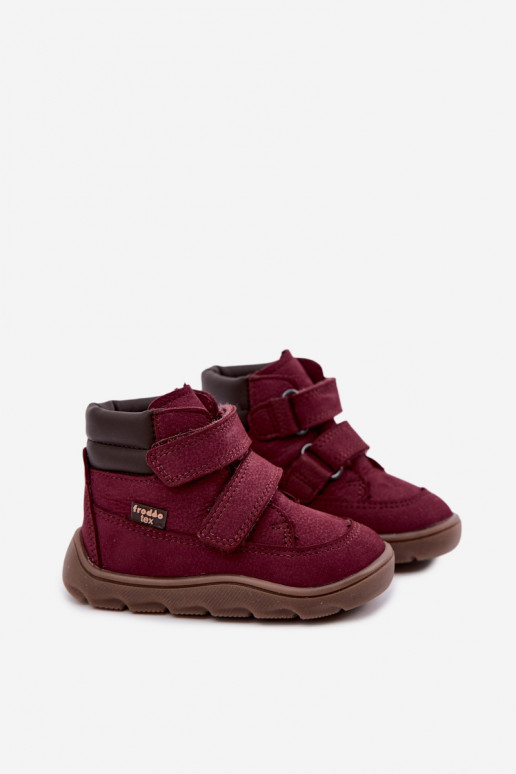 Scarpe in pelle per bambini bordeaux Barefoot Froddo G2110150-9