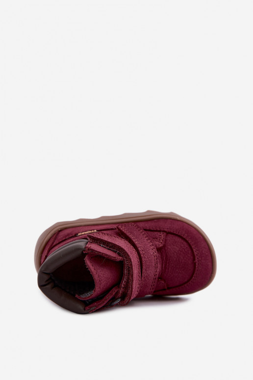 Scarpe in pelle per bambini bordeaux Barefoot Froddo G2110150-9