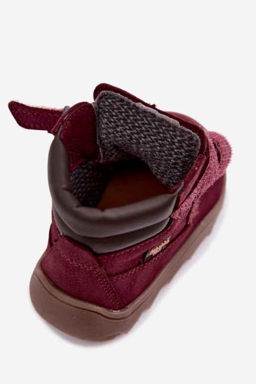 Scarpe in pelle per bambini bordeaux Barefoot Froddo G2110150-9