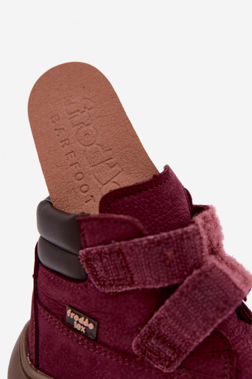 Scarpe in pelle per bambini bordeaux Barefoot Froddo G2110150-9