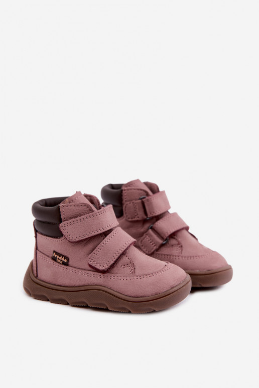 Scarpe in pelle per bambini rosa Barefoot Froddo G2110150-5