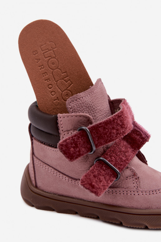 Scarpe in pelle per bambini rosa Barefoot Froddo G2110150-5