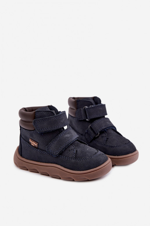 Scarpe in pelle per bambini blu scuro Barefoot Froddo G2110150