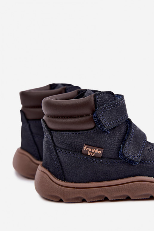 Scarpe in pelle per bambini blu scuro Barefoot Froddo G2110150