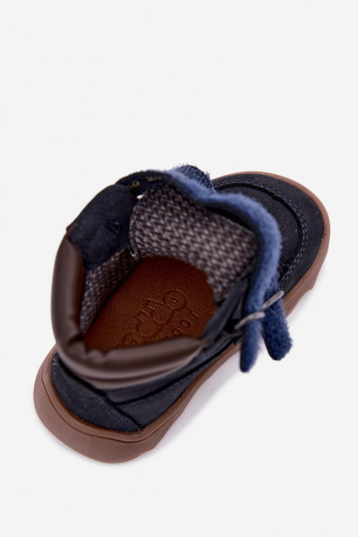 Scarpe in pelle per bambini blu scuro Barefoot Froddo G2110150