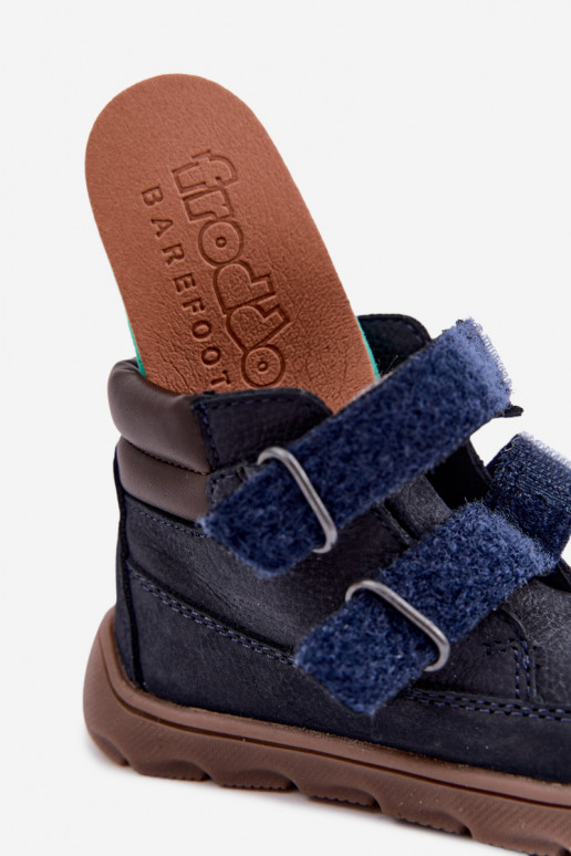 Scarpe in pelle per bambini blu scuro Barefoot Froddo G2110150