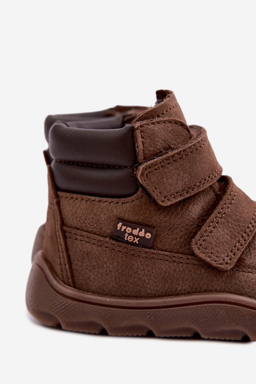 Scarpe in pelle per bambini marroni Barefoot Froddo G2110150-13