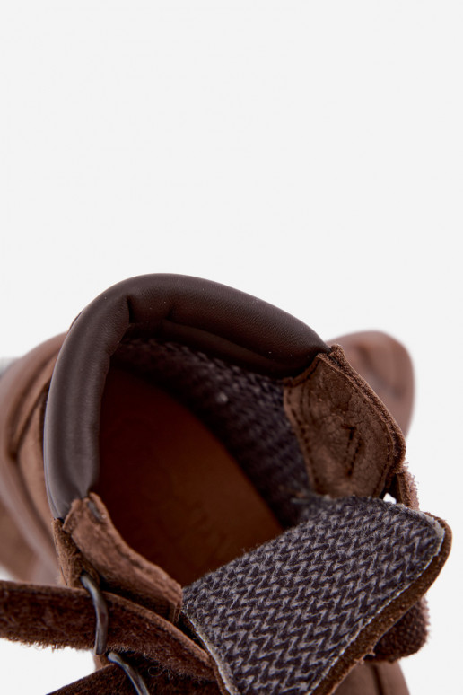 Scarpe in pelle per bambini marroni Barefoot Froddo G2110150-13