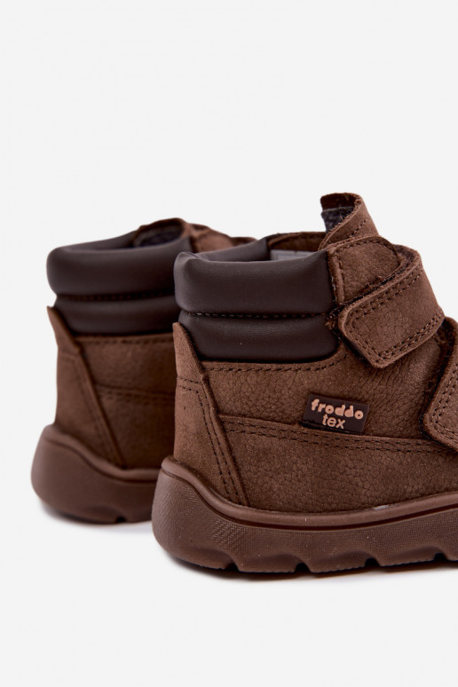 Scarpe in pelle per bambini marroni Barefoot Froddo G2110150-13