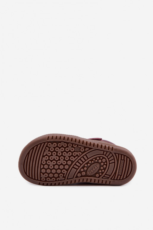 Scarpe in suede per bambini bordeaux Barefoot Froddo G2110157-4