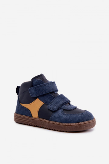 Scarpe in suede per bambini blu scuro Barefoot Froddo G2110157