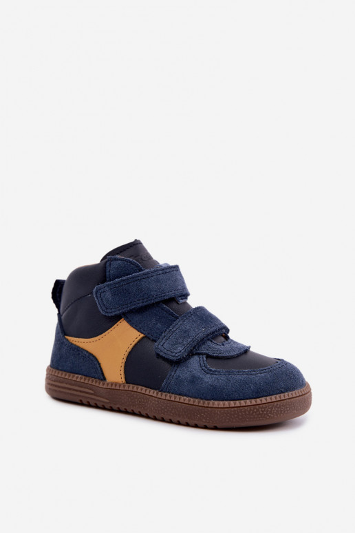 Scarpe in suede per bambini blu scuro Barefoot Froddo G2110157