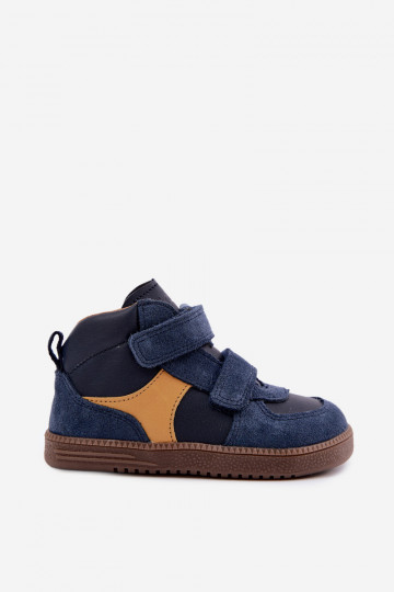 Scarpe in suede per bambini blu scuro Barefoot Froddo G2110157 2