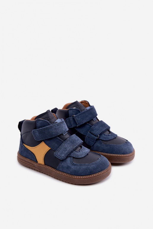 Scarpe in suede per bambini blu scuro Barefoot Froddo G2110157