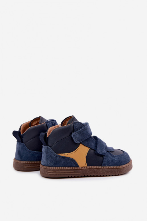 Scarpe in suede per bambini blu scuro Barefoot Froddo G2110157