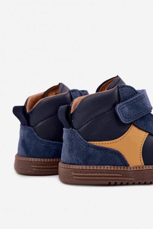 Scarpe in suede per bambini blu scuro Barefoot Froddo G2110157