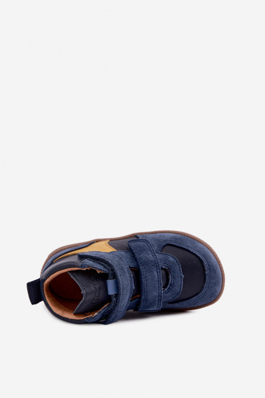 Scarpe in suede per bambini blu scuro Barefoot Froddo G2110157