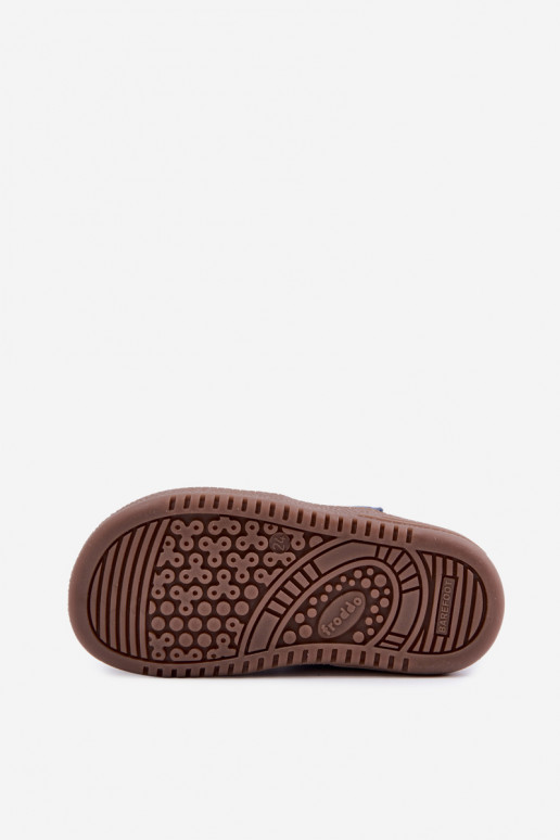 Scarpe in suede per bambini blu scuro Barefoot Froddo G2110157