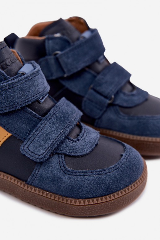 Scarpe in suede per bambini blu scuro Barefoot Froddo G2110157