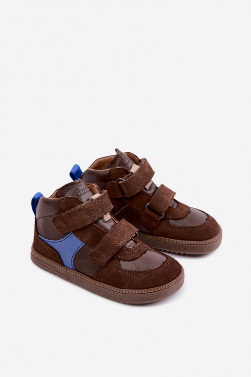 Scarpe in suede per bambini marroni Barefoot Froddo G2110157-1
