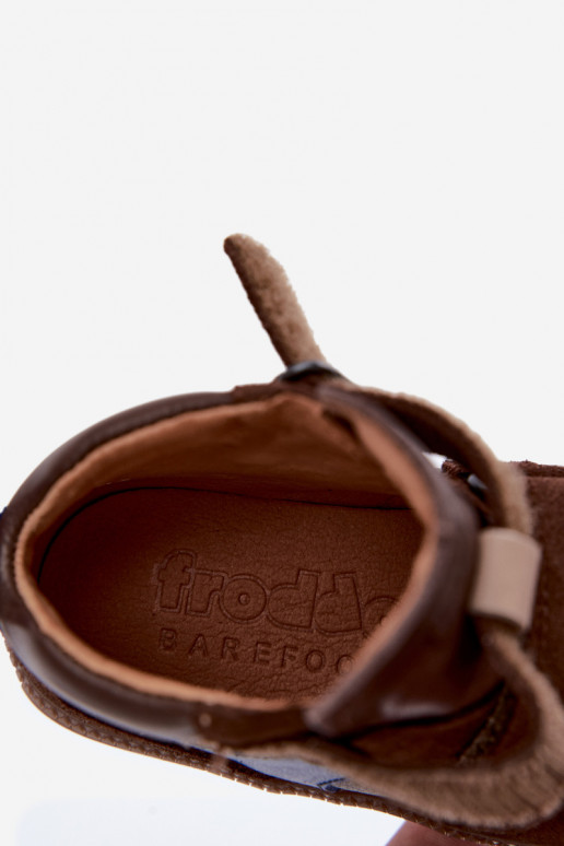 Scarpe in suede per bambini marroni Barefoot Froddo G2110157-1