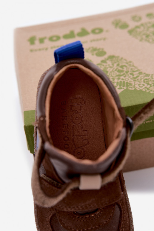 Scarpe in suede per bambini marroni Barefoot Froddo G2110157-1