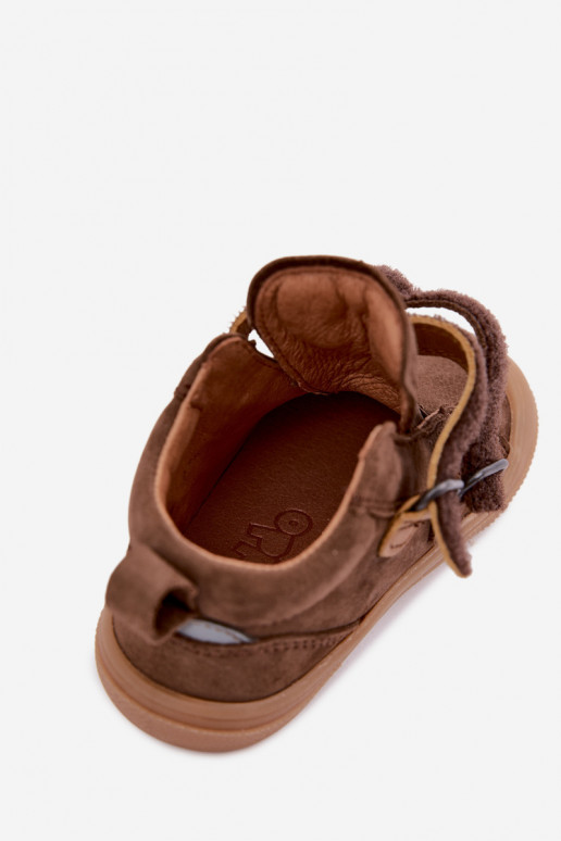 Scarpe in pelle per bambini marroni Barefoot Froddo G2130380-2