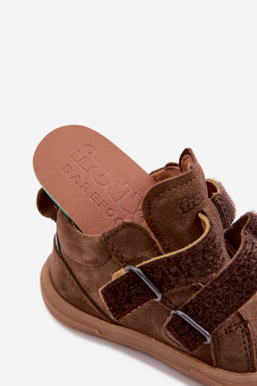 Scarpe in pelle per bambini marroni Barefoot Froddo G2130380-2