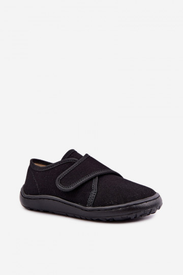 Pantofole per bambini maschi con chiusure adesive Barefoot Froddo G1700438-15 nere