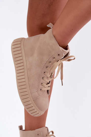Scarpe casual riscaldate in finta suede con piattaforma color sabbia Isaria 2