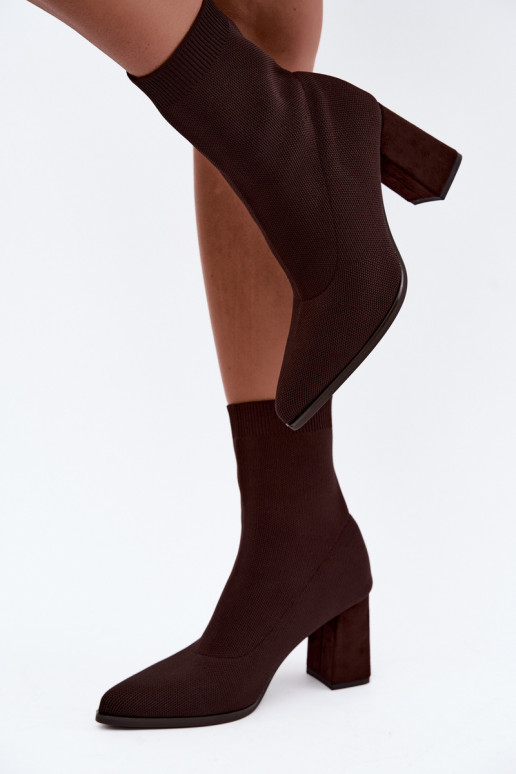 Stivaletti da donna riscaldati modello slip-on in marrone Tai turiressa