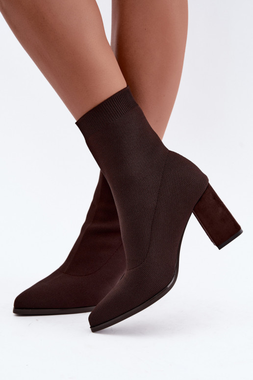 Stivaletti da donna riscaldati modello slip-on in marrone Tai turiressa