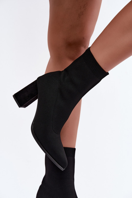 Stivaletti caldi da donna modello slip-on, neri