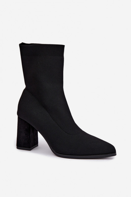 Stivaletti caldi da donna modello slip-on, neri