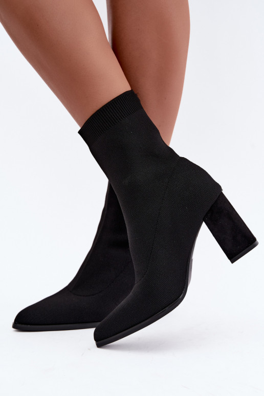 Stivaletti caldi da donna modello slip-on, neri