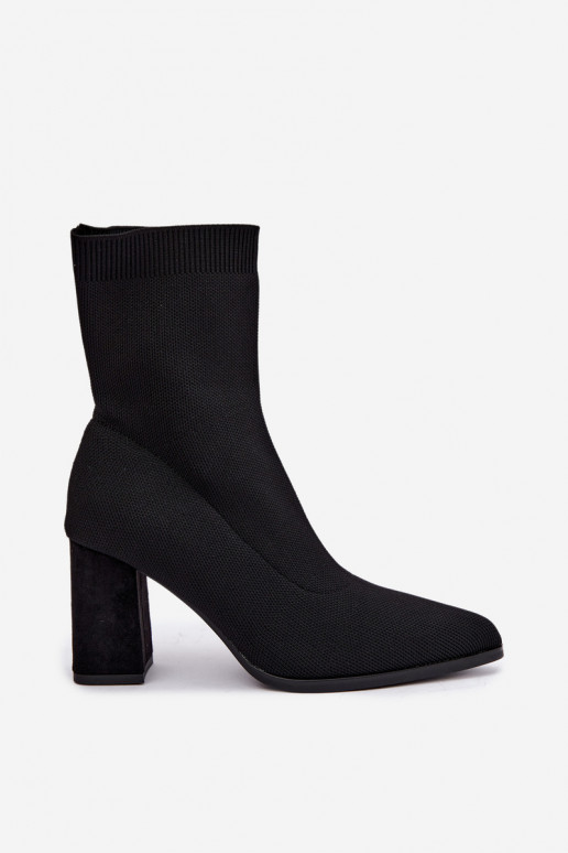 Stivaletti caldi da donna modello slip-on, neri