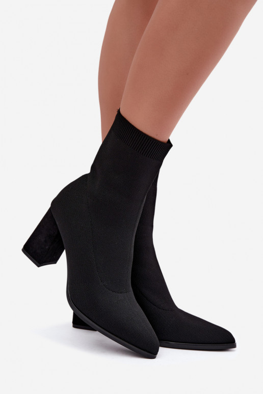 Stivaletti caldi da donna modello slip-on, neri