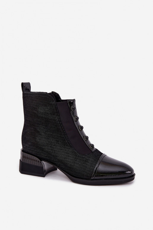 Stivali in suede con tacco isolati D&A CR62-3188 nero