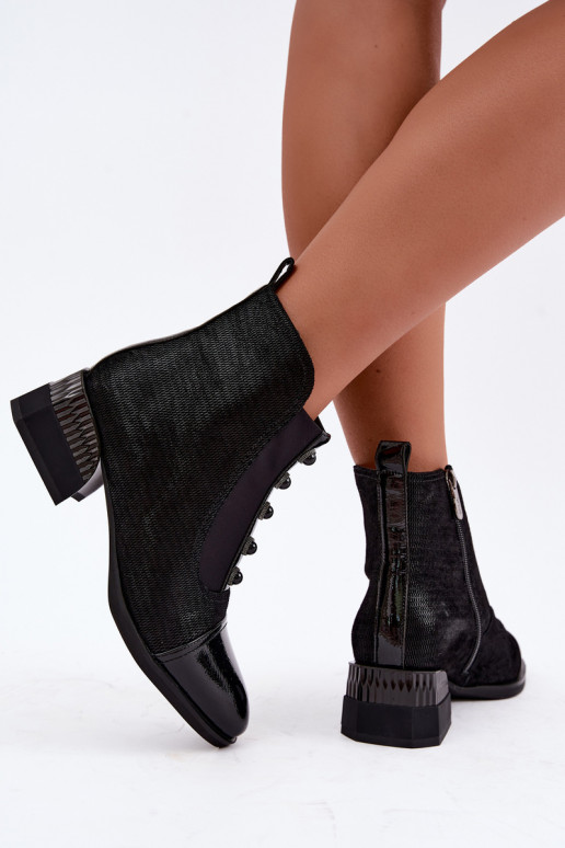 Stivali in suede con tacco isolati D&A CR62-3188 nero