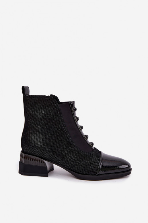 Stivali in suede con tacco isolati D&A CR62-3188 nero